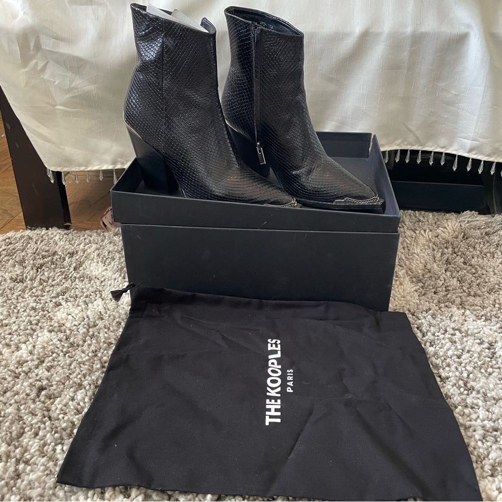 The Kooples Black Leather Ankle Boots